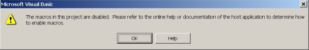 Macro Disabled Warning