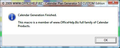 Standard Copyright Message generated at the end of each Plan generation